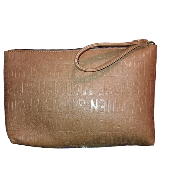 STEVE MADDEN NWOT Brown Leather Clutch / Wristlet - Picture 3 of 3